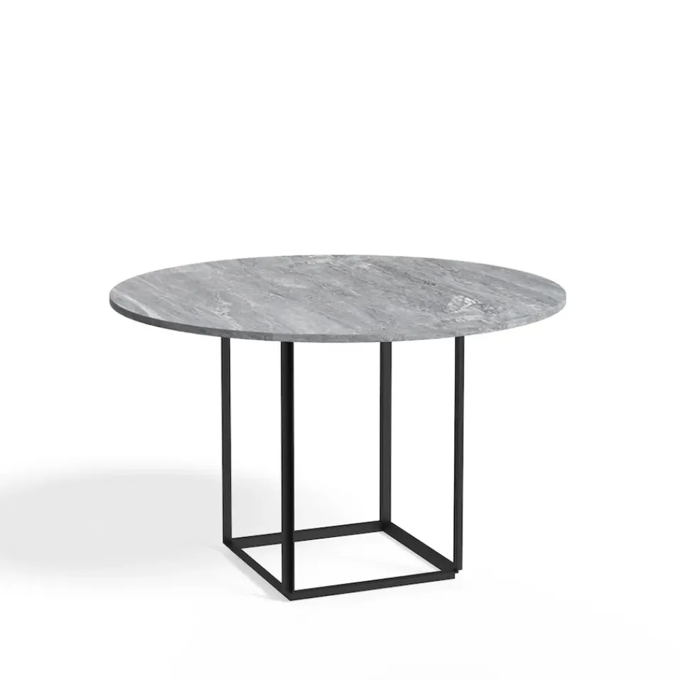 New Works Dining Tables*Florence round dining table, ruivina marble. ø120 cm. black stand Grey