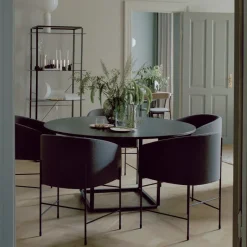 New Works Dining Tables*Florence round dining table, ruivina marble. ø120 cm. black stand Grey