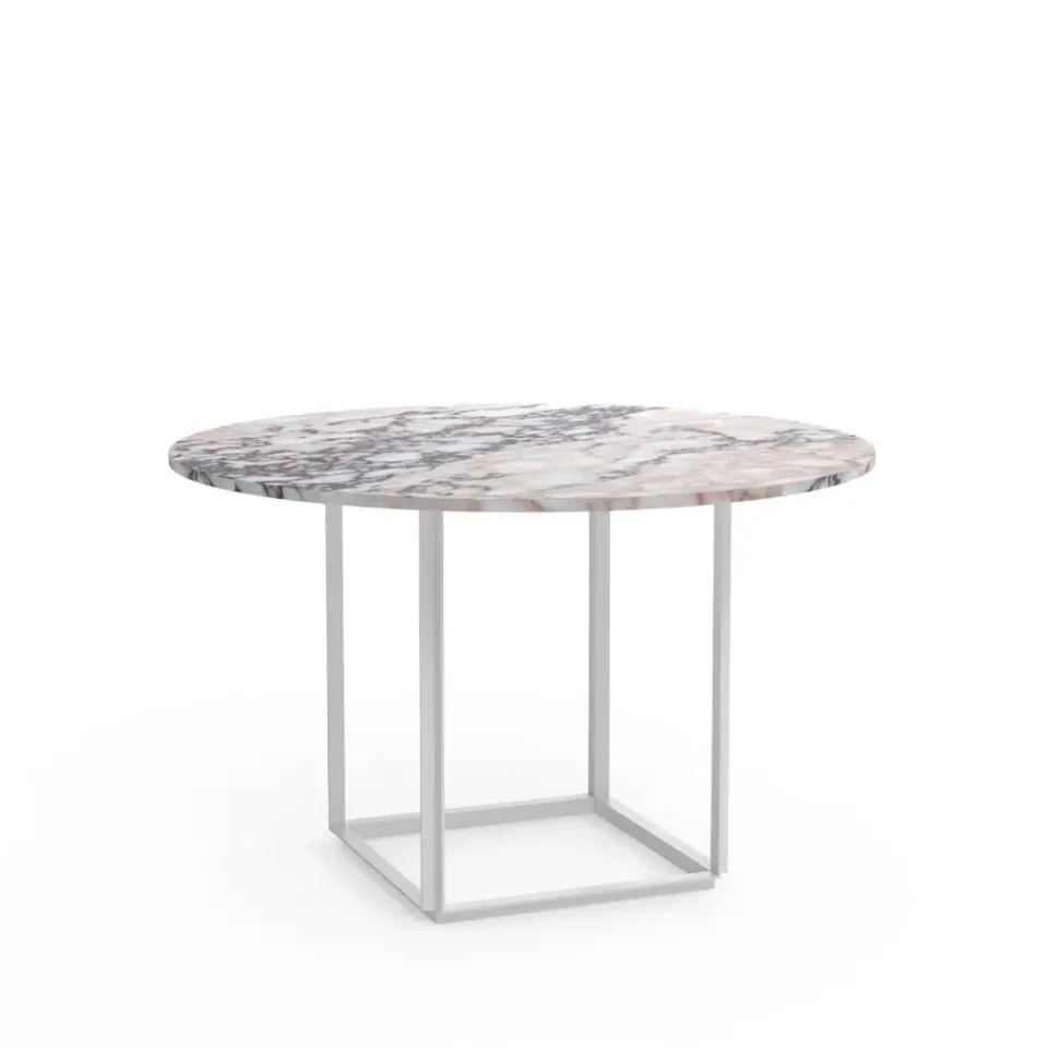 New Works Dining Tables*Florence round dining table, viola marble. ø120 cm. stand White