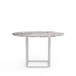 New Works Dining Tables*Florence round dining table, viola marble. ø120 cm. stand White
