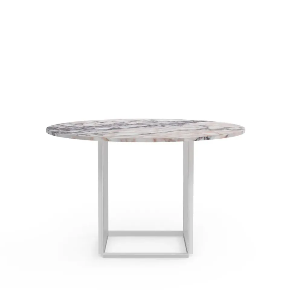 New Works Dining Tables*Florence round dining table, viola marble. ø120 cm. stand White