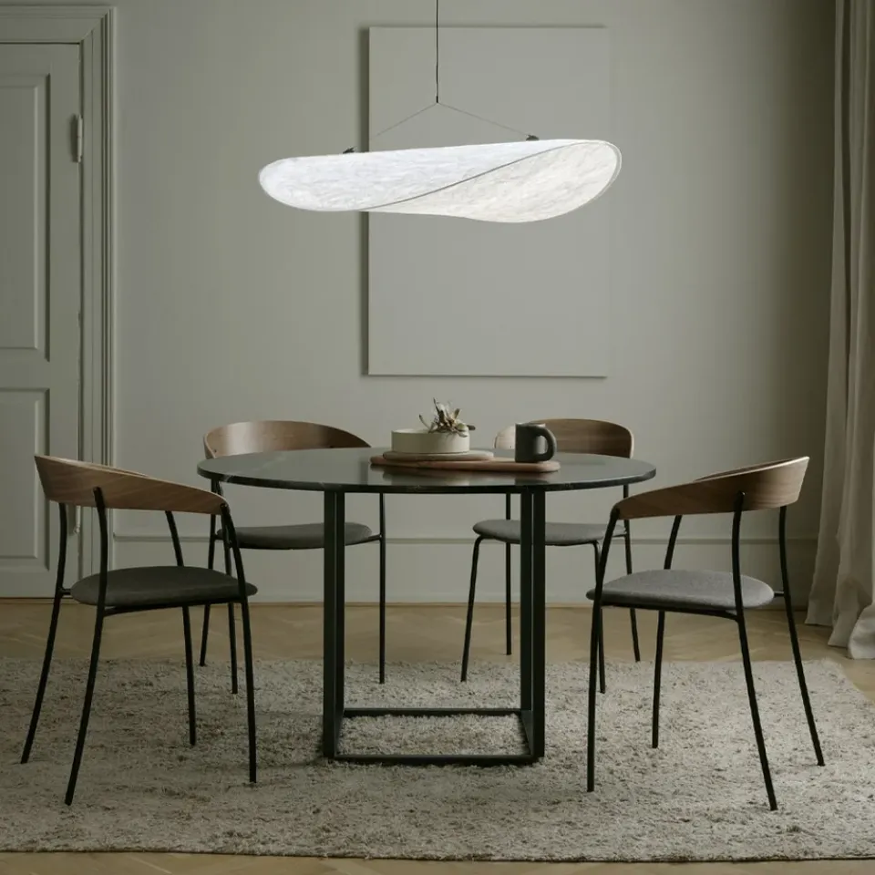 New Works Dining Tables*Florence round dining table, viola marble. ø120 cm. stand White