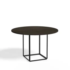 New Works Dining Tables*Florence round dining table, Smoked oak. ø120 cm. black stand Beige