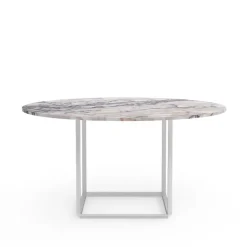 New Works Dining Tables*Florence round dining table, viola marble. ø145 cm. stand White