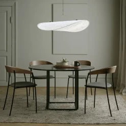 New Works Dining Tables*Florence round dining table, viola marble. ø145 cm. stand White