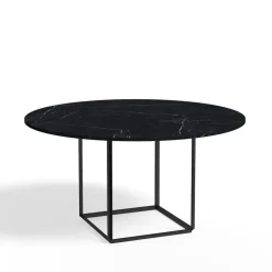 New Works Dining Tables*Florence round dining table, marquina marble. ø145 cm. stand Black
