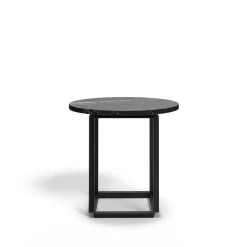 New Works Side Tables*Florence side table, marquina marble. ø50 cm. stand Black