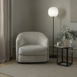 New Works Side Tables*Florence side table, marquina marble. ø50 cm. stand Black