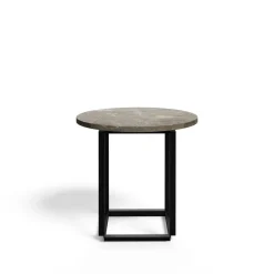 New Works Side Tables*Florence side table, Gris du marais marble. ø50 cm. black stand Grey