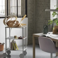 Muuto Serving Trolleys*Flow 3-layer trolley 90 cm, Grey
