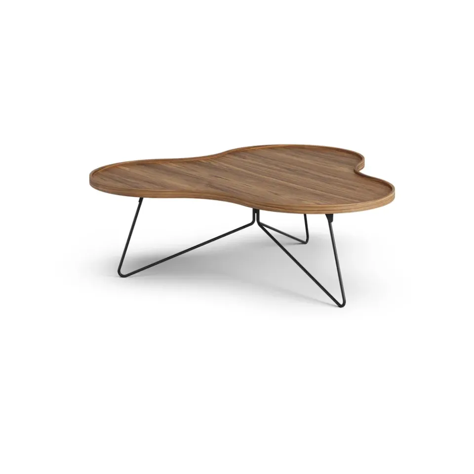 Swedese Coffee Tables*Flower mono table Special Edition 107x114 cm, H39 cm-lacquered walnut-black lacquered steel Brown