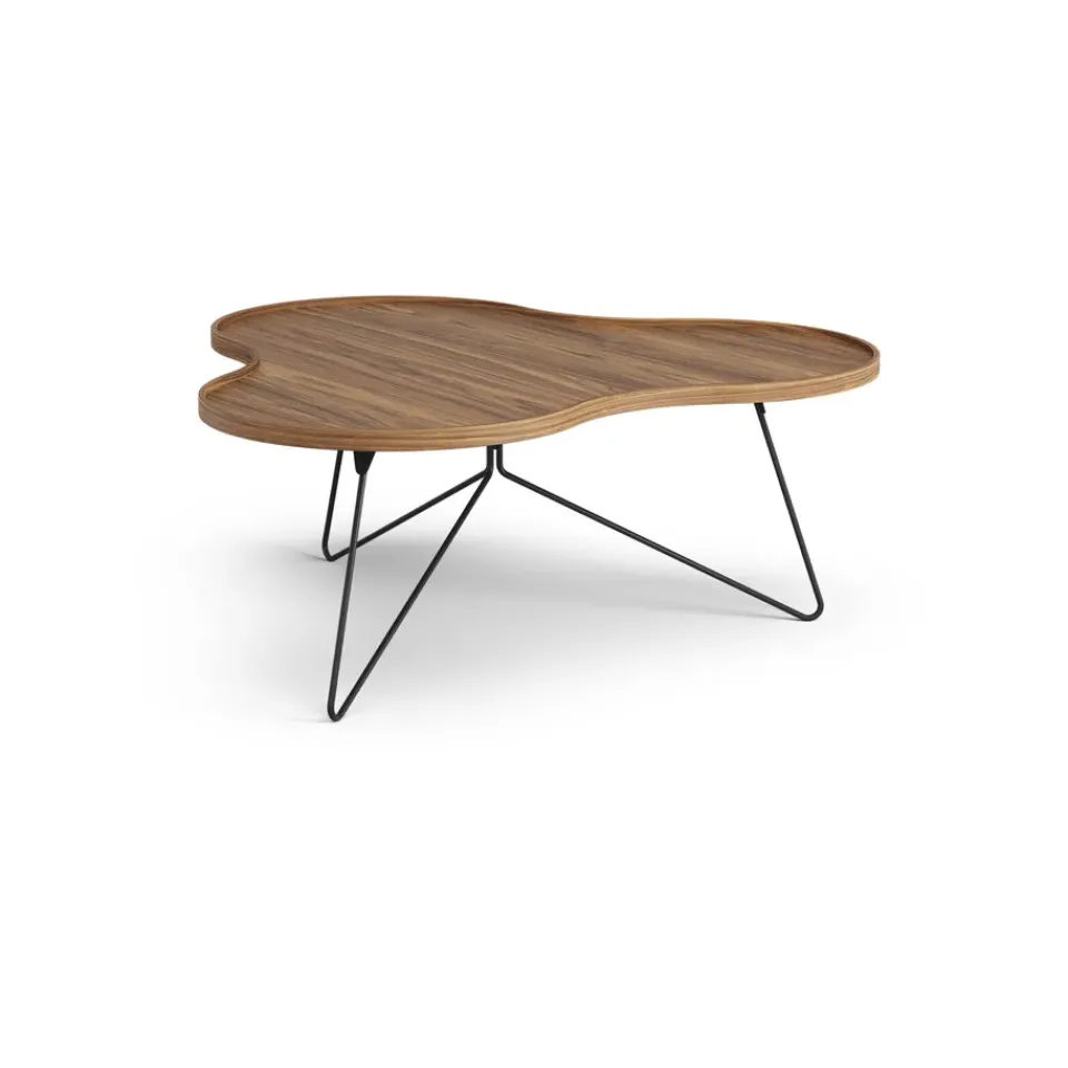 Swedese Coffee Tables*Flower mono table Special Edition 107x114 cm, H45 cm-lacquered walnut-black lacquered steel Brown