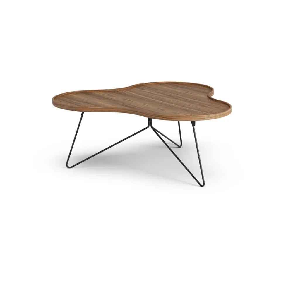 Swedese Coffee Tables*Flower mono table Special Edition 107x114 cm, H45 cm-lacquered walnut-black lacquered steel Brown