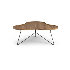 Swedese Coffee Tables*Flower mono table Special Edition 107x114 cm, H45 cm-lacquered walnut-black lacquered steel Brown