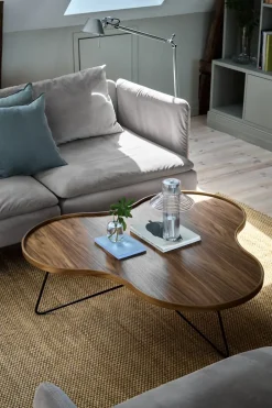 Swedese Coffee Tables*Flower mono table Special Edition 107x114 cm, H45 cm-lacquered walnut-black lacquered steel Brown