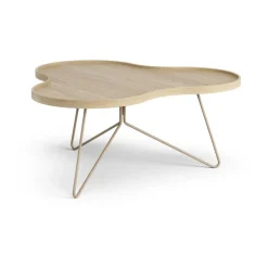 Swedese Coffee Tables*Flower mono table 84x90 cm, H39 Oak lacquered-nutmeg RAL1019 Beige
