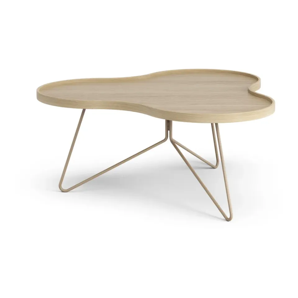 Swedese Coffee Tables*Flower mono table 84x90 cm, H39 Oak lacquered-nutmeg RAL1019 Beige