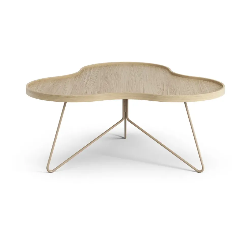 Swedese Coffee Tables*Flower mono table 84x90 cm, H39 Oak lacquered-nutmeg RAL1019 Beige