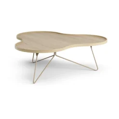 Swedese Coffee Tables*Flower mono table 107x114 cm, H39 Oak lacquered-nutmeg RAL1019 Beige