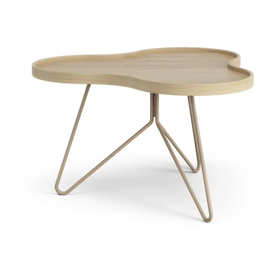 Swedese Coffee Tables*Flower mono table 62x66 cm, H39 Oak lacquered-nutmeg RAL1019 Beige