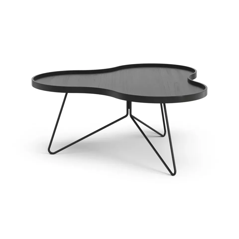 Swedese Coffee Tables*Flower mono table 84x90 cm, H39 cm Ash glazed Black