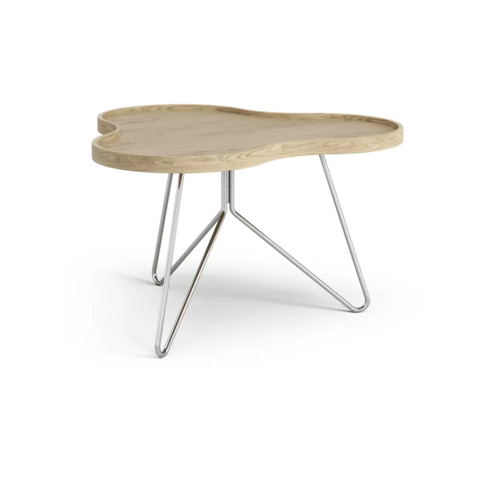 Swedese Coffee Tables*Flower mono table 62x66 cm, Oak nature, 39cm, chrome base Beige