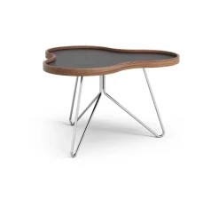 Swedese Coffee Tables*Flower table 62x66 cm, , 39cm, walnut edge, chrome base Black