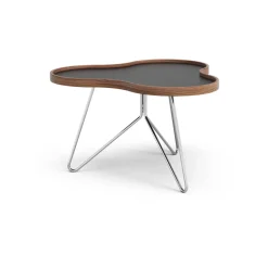 Swedese Coffee Tables*Flower table 62x66 cm, , 39cm, walnut edge, chrome base Black