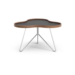 Swedese Coffee Tables*Flower table 62x66 cm, , 39cm, walnut edge, chrome base Black