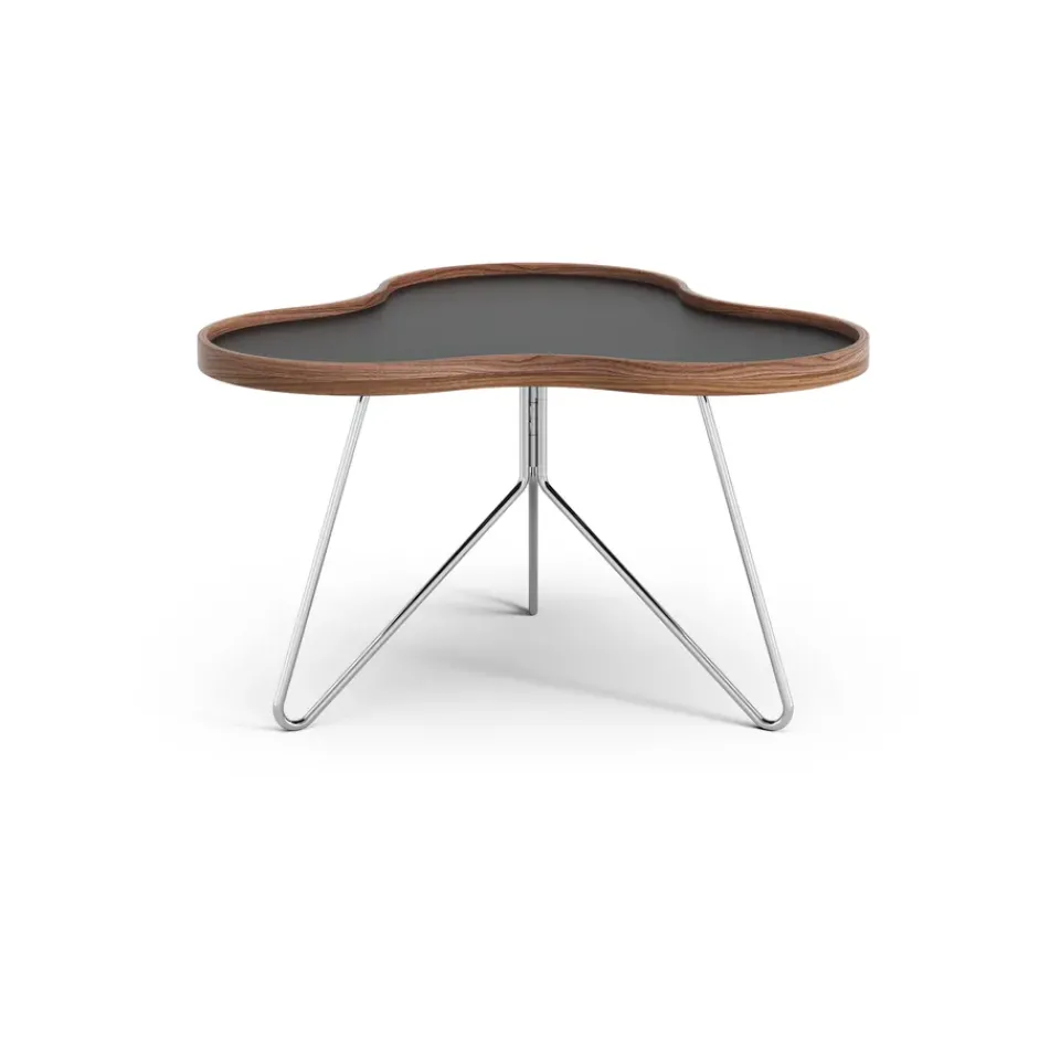 Swedese Coffee Tables*Flower table 62x66 cm, , 39cm, walnut edge, chrome base Black