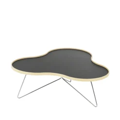 Swedese Coffee Tables*Flower table 107x114 cm, , 45cm, birch edge, chrome stand Black