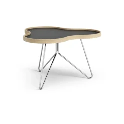 Swedese Coffee Tables*Flower table 62x66 cm, , 39cm, oak edge, chrome base Black