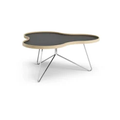 Swedese Coffee Tables*Flower table 84x90 cm, , 39cm, oak edge, chrome base Black