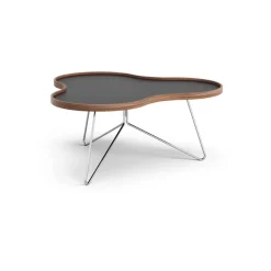 Swedese Coffee Tables*Flower table 84x90 cm, , 39cm, walnut edge, chrome base Black