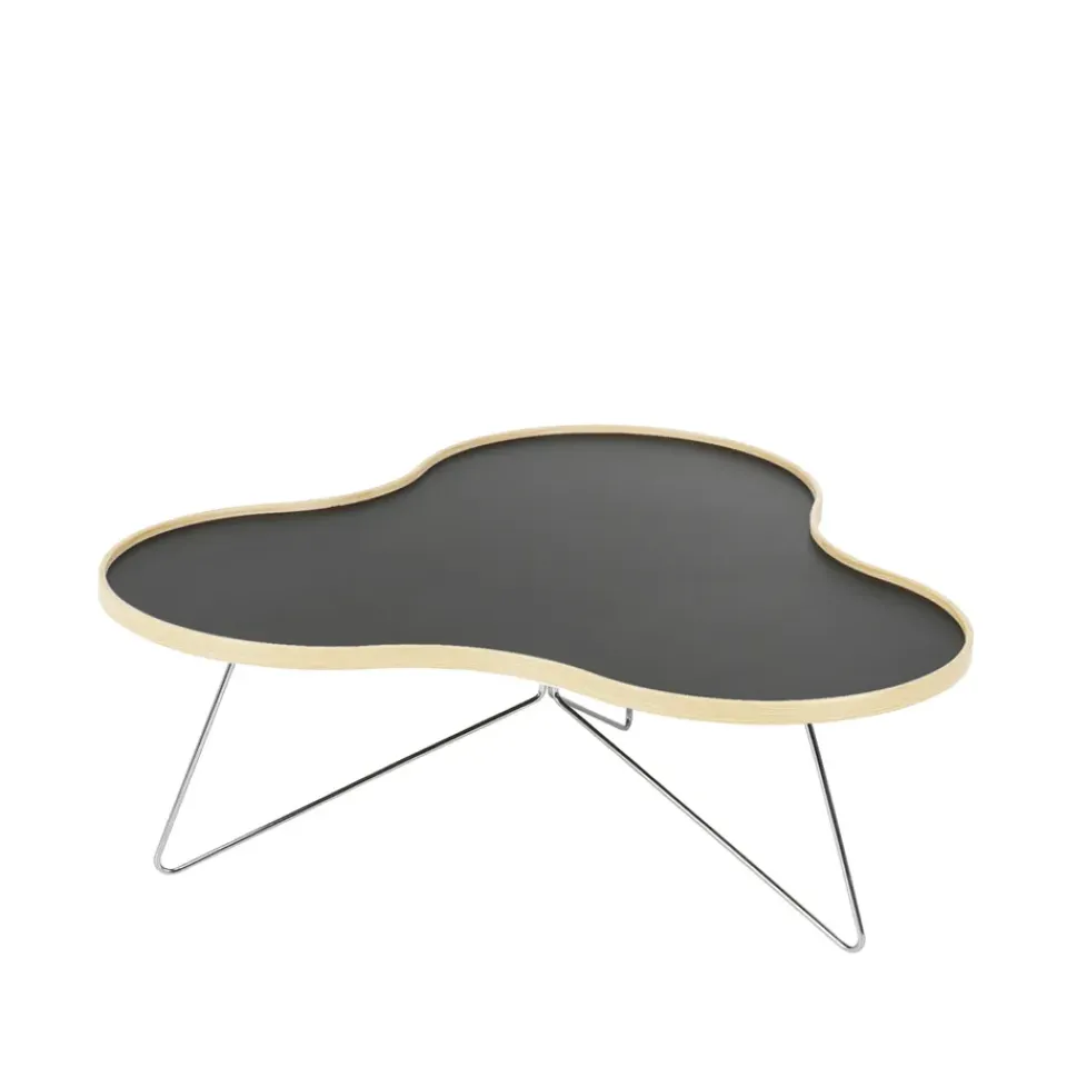 Swedese Coffee Tables*Flower table 107x114 cm, , 39cm, birch edge, chrome stand Black