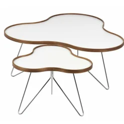Swedese Coffee Tables*Flower table 107x114 cm, , 39cm, birch edge, chrome stand Black