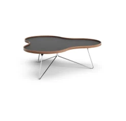 Swedese Coffee Tables*Flower table 107x114 cm, , 39cm, walnut edge, chrome stand Black