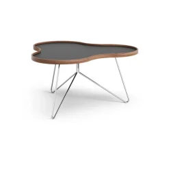 Swedese Coffee Tables*Flower table 84x90 cm, , 45cm, walnut edge, chrome base Black