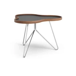 Swedese Coffee Tables*Flower table 62x66 cm, , 45cm, walnut edge, chrome base Black
