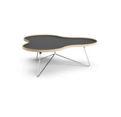 Swedese Coffee Tables*Flower table 107x114 cm, , 39cm, oak side, chrome stand Black