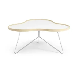 Swedese Coffee Tables*Flower table 84x90 cm, H39 cm birch laquered White