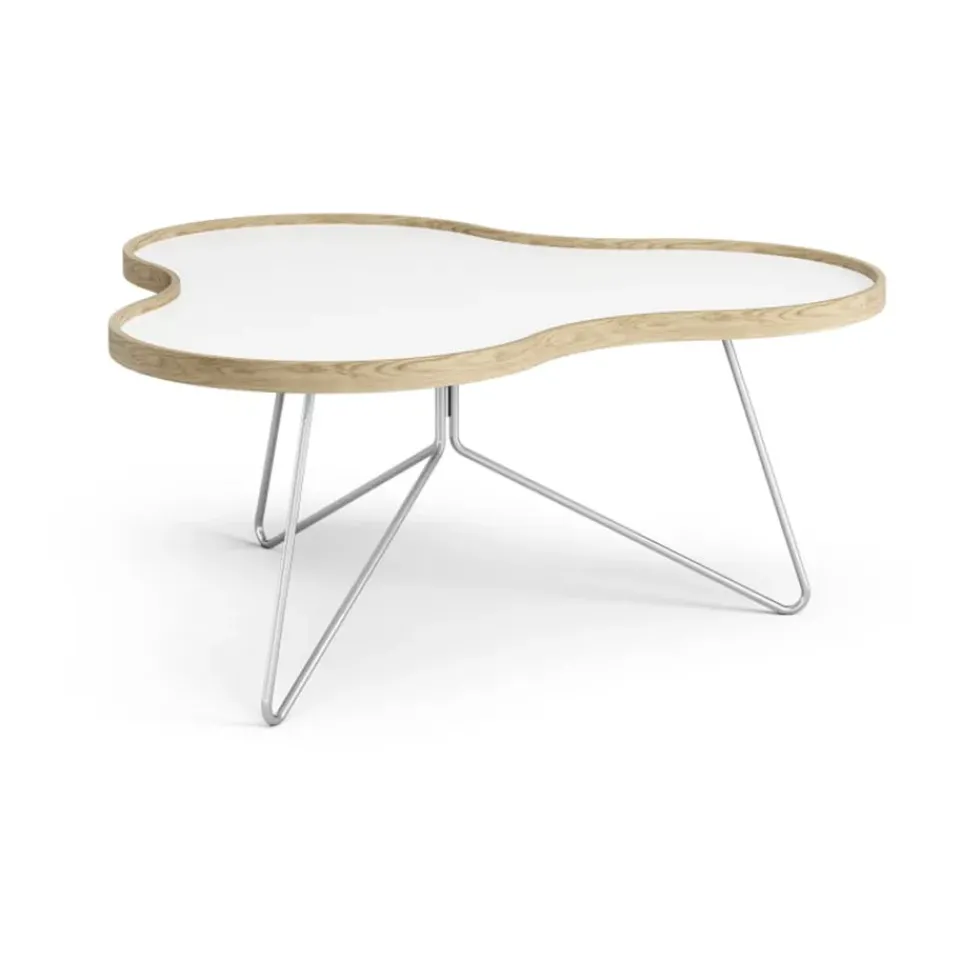 Swedese Coffee Tables*Flower table 84x90 cm, H39 cm Oak laquered White