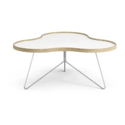 Swedese Coffee Tables*Flower table 84x90 cm, H39 cm Oak laquered White