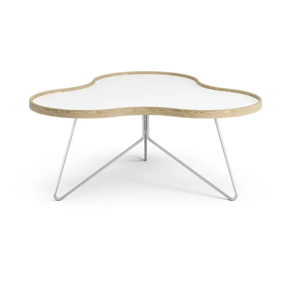 Swedese Coffee Tables*Flower table 84x90 cm, H39 cm Oak laquered White