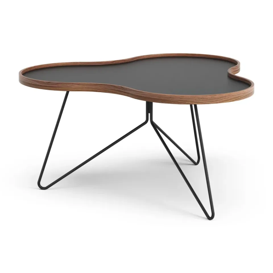 Swedese Coffee Tables*Flower table 84x90 cm, H45--walnut edge- stativ Black
