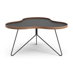 Swedese Coffee Tables*Flower table 84x90 cm, H45--walnut edge- stativ Black