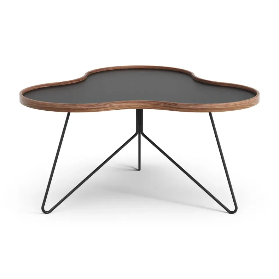 Swedese Coffee Tables*Flower table 84x90 cm, H45--walnut edge- stativ Black