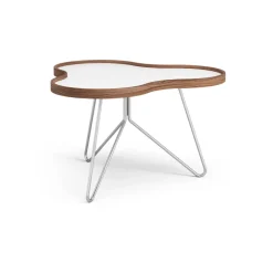 Swedese Coffee Tables*Flower table 62x66 cm, , 39cm, walnut edge, chrome base White