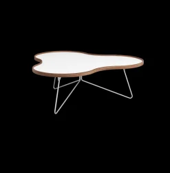 Swedese Coffee Tables*Flower table 107x114 cm, , 39cm, walnut edge, chrome stand White