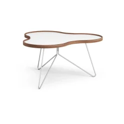 Swedese Coffee Tables*Flower table 84x90 cm, , 45cm, walnut edge, chrome base White